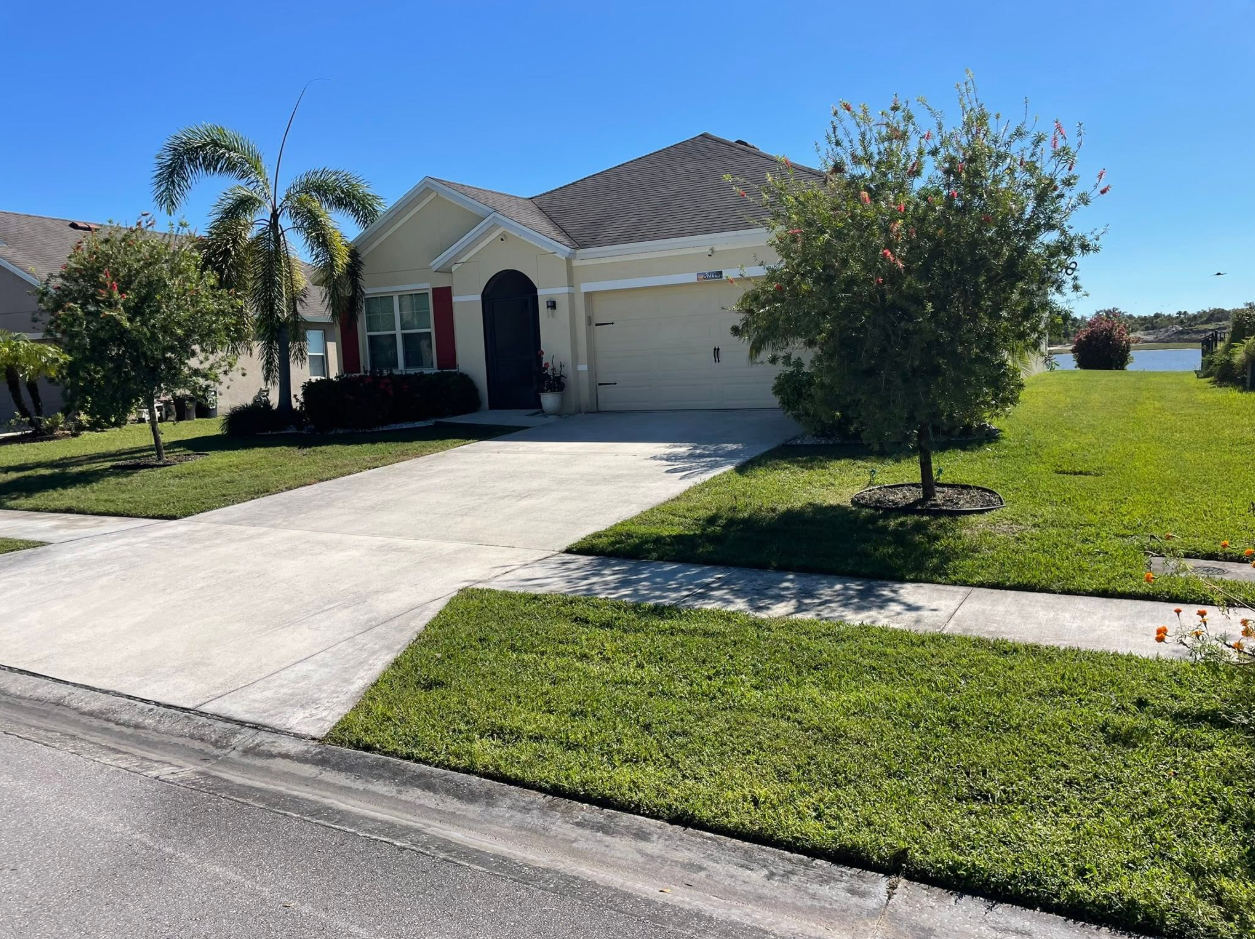 Maintained front lawn
